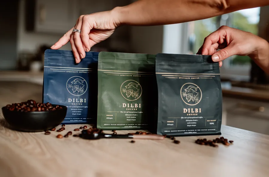 DILBI Sidamo, Guji and Yirgacheffe 250g bags together